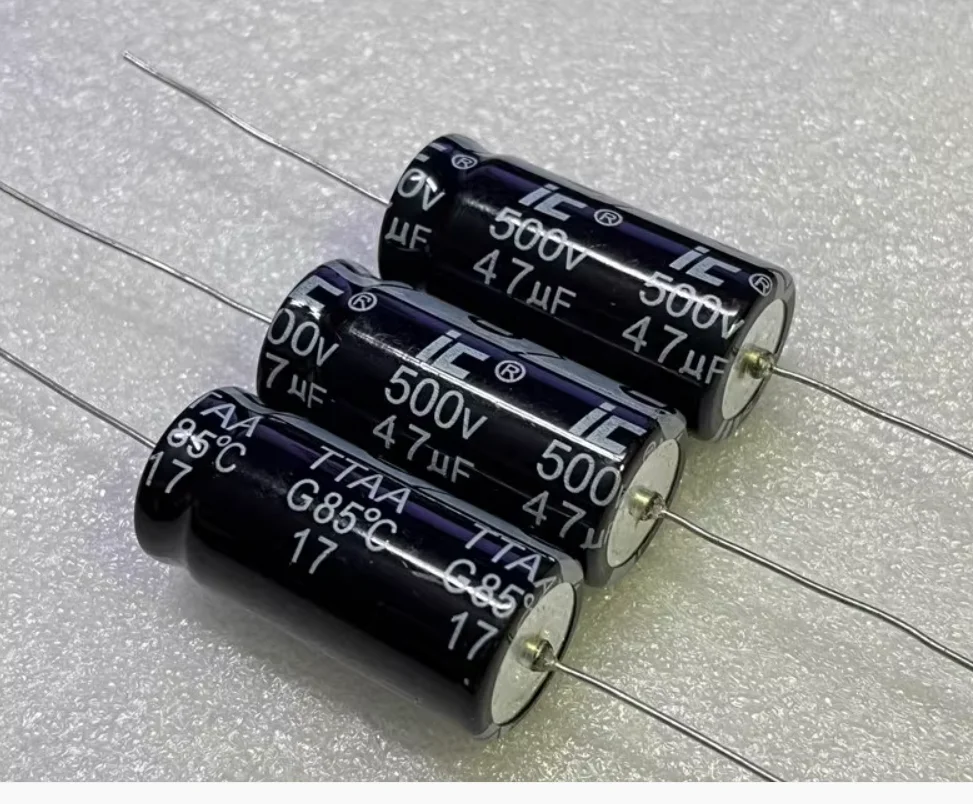 IC Brand 47uF 500V TTAA 476TTA500ARZ High-Voltage Tube Machine Axial Electrolytic Capacitor. Volume: 18*40mm