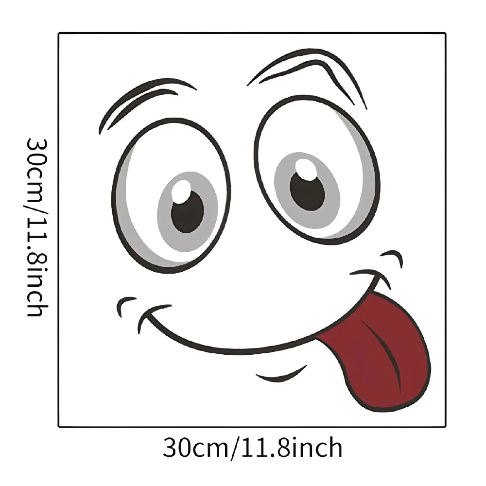 1 Stück Kreative Lustige Badezimmer-Aufkleber Toiletten-Aufkleber Wandaufkleber Badezimmer-Dekoration Niedliche Cartoon-Expressions-Toiletten-Aufkleber Kunst-Dekor – Detail 1