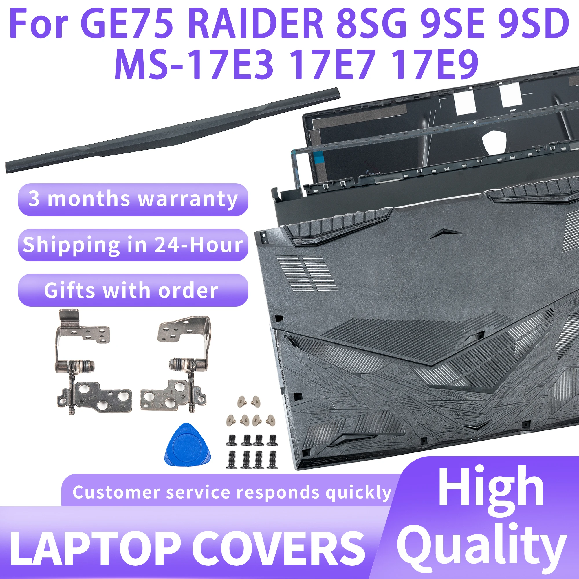 

Laptop New Housing Case For GE75 RAIDER/Leopard 8SG 9SE MS-17E3 17E7 17E9 Serie Laptop LCD Back Cover Front Bezel Hinge GE75