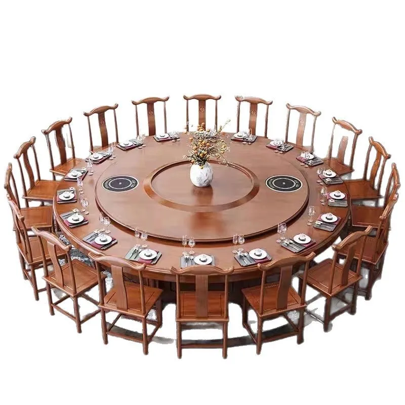 

Large round table, new Chinese style, electric rotating round table