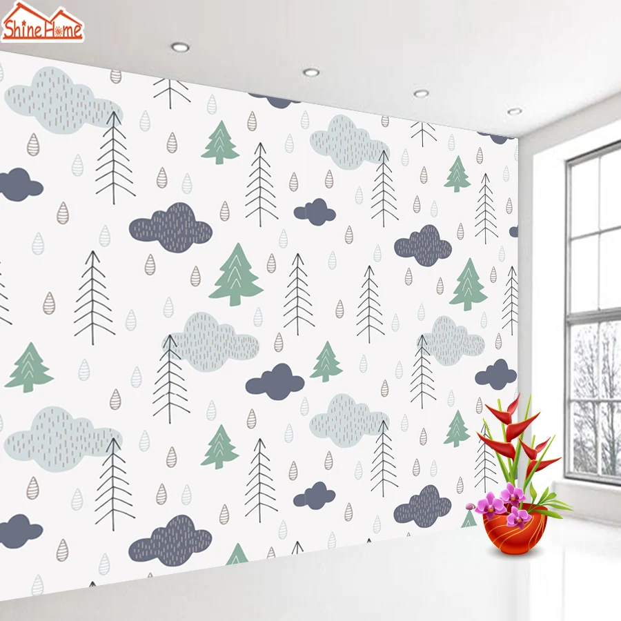 Custom Self Adhesive Accept Contact Wall Papers Home Decor Coevring Cloud Nursery Kids Murals Simple Wallpapers for Living Room