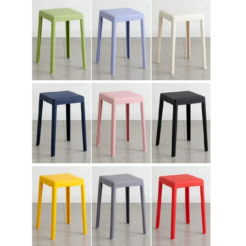 Plastic Stool  Household Living Room Chairs  Thickened Dining Table  High Chair Rubber Stool  Extra Thick Square Stool