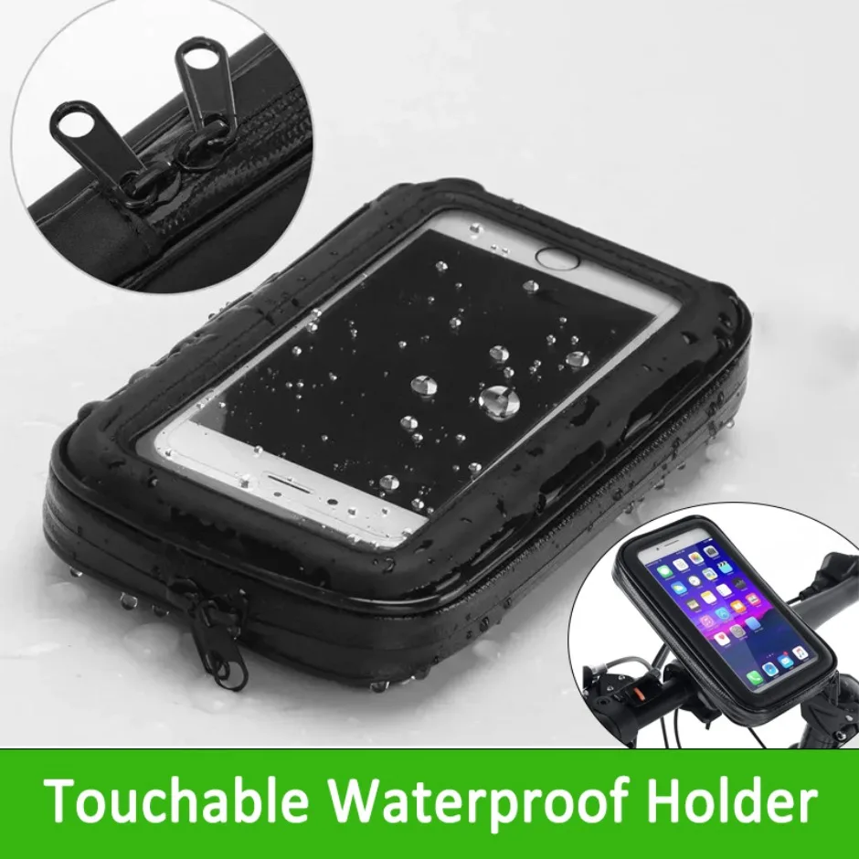 Dotykowy, wodoodporny uchwyt na telefon rowerowy, motocyklowy, na kierownicę, etui na telefon, torba na iPhone 16 15 14 Samsung, podstawka do telefonu