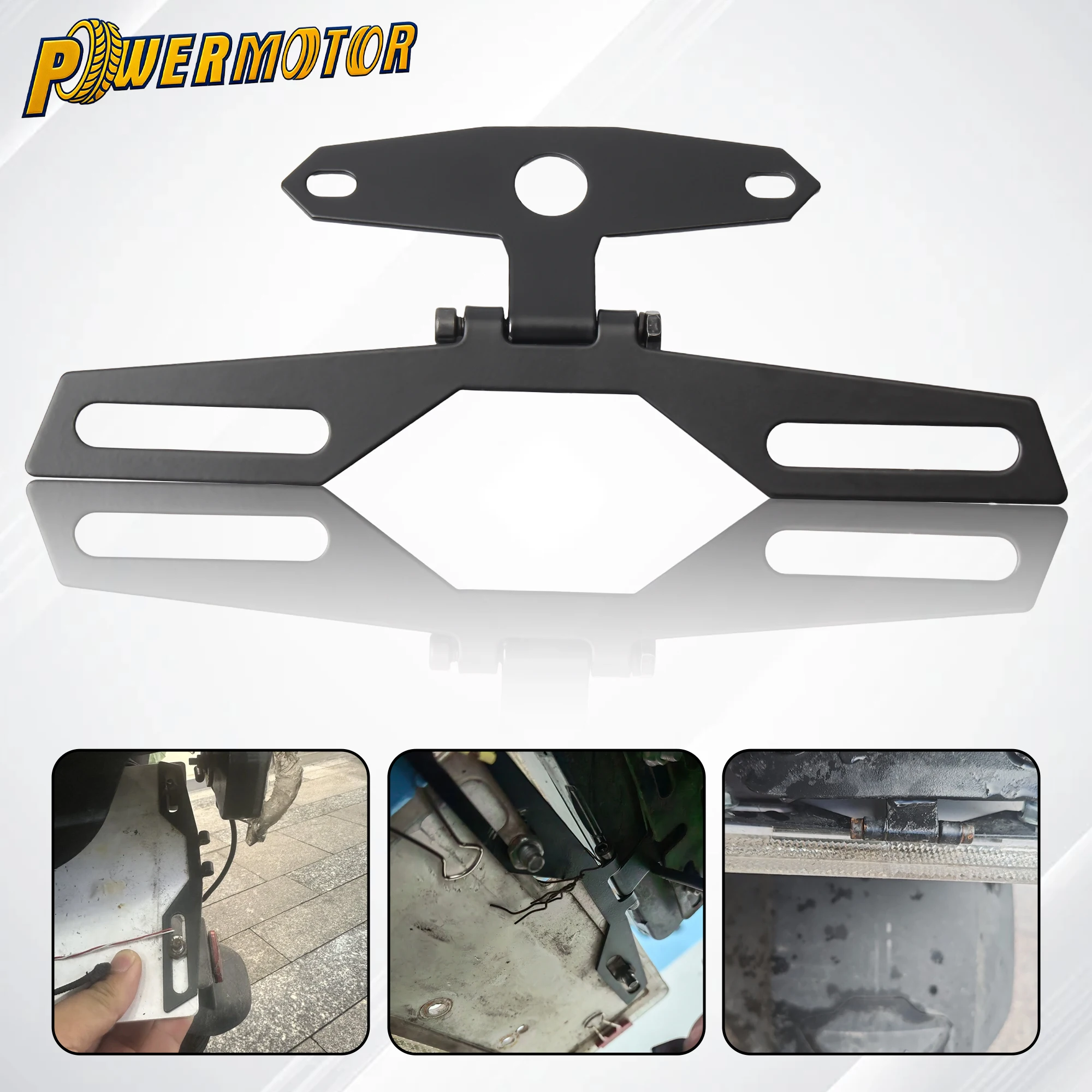 

18mm Motorcycle Tail Light License Plate Bracket Foldable Holder ATV Dirt Bike Rear Taillight Mount Universal Accessories