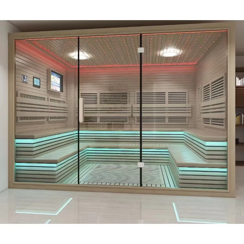 Far Infrared Dry Wet Steam Room Large Size Indoor Sauna Rooms for 4 Person Sauna
