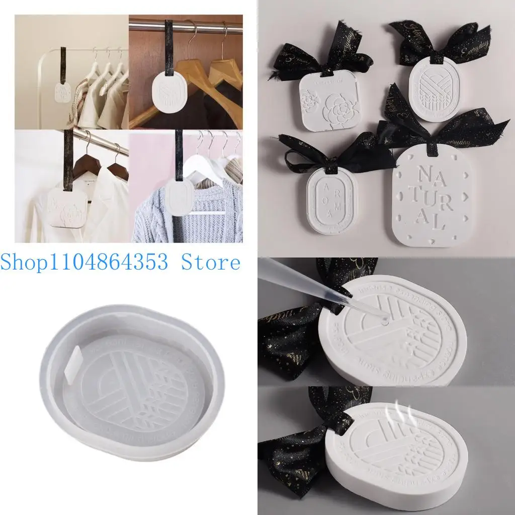 

652F Gypsum Hanging Plate Silicone Mold with Hole, Epoxy Resin Molds for DIY Jewelry Gypsum Ornament Making