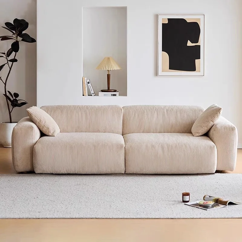 

Cloud-Like Soft Living Room Sofa with Wooden Frame Comfy Corduroy Deep Seat Couch Modern Home Office Hotel Removable Cover Sofas