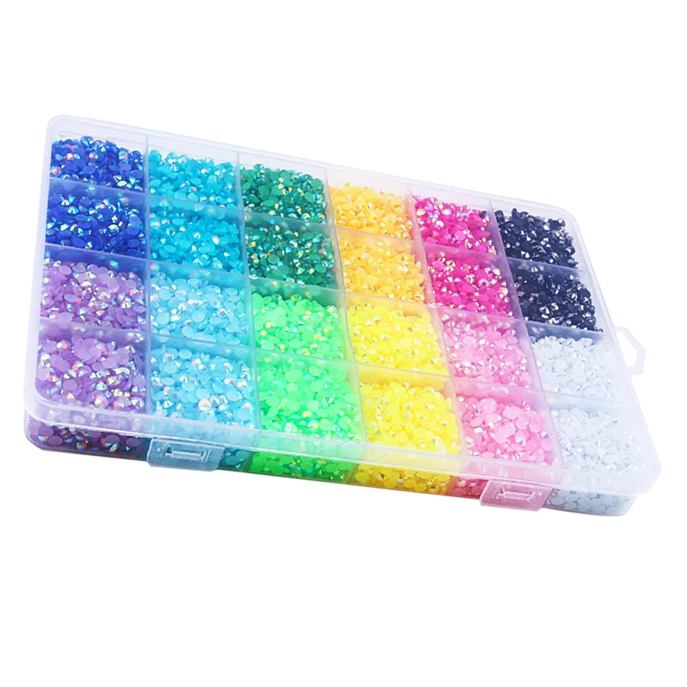 

1 Box Colorful Diamond Decor Resin Rhinestones Manicure Diy Accessories Nail Art Fingernail Design Ab Crystal Stones Nail Jewels