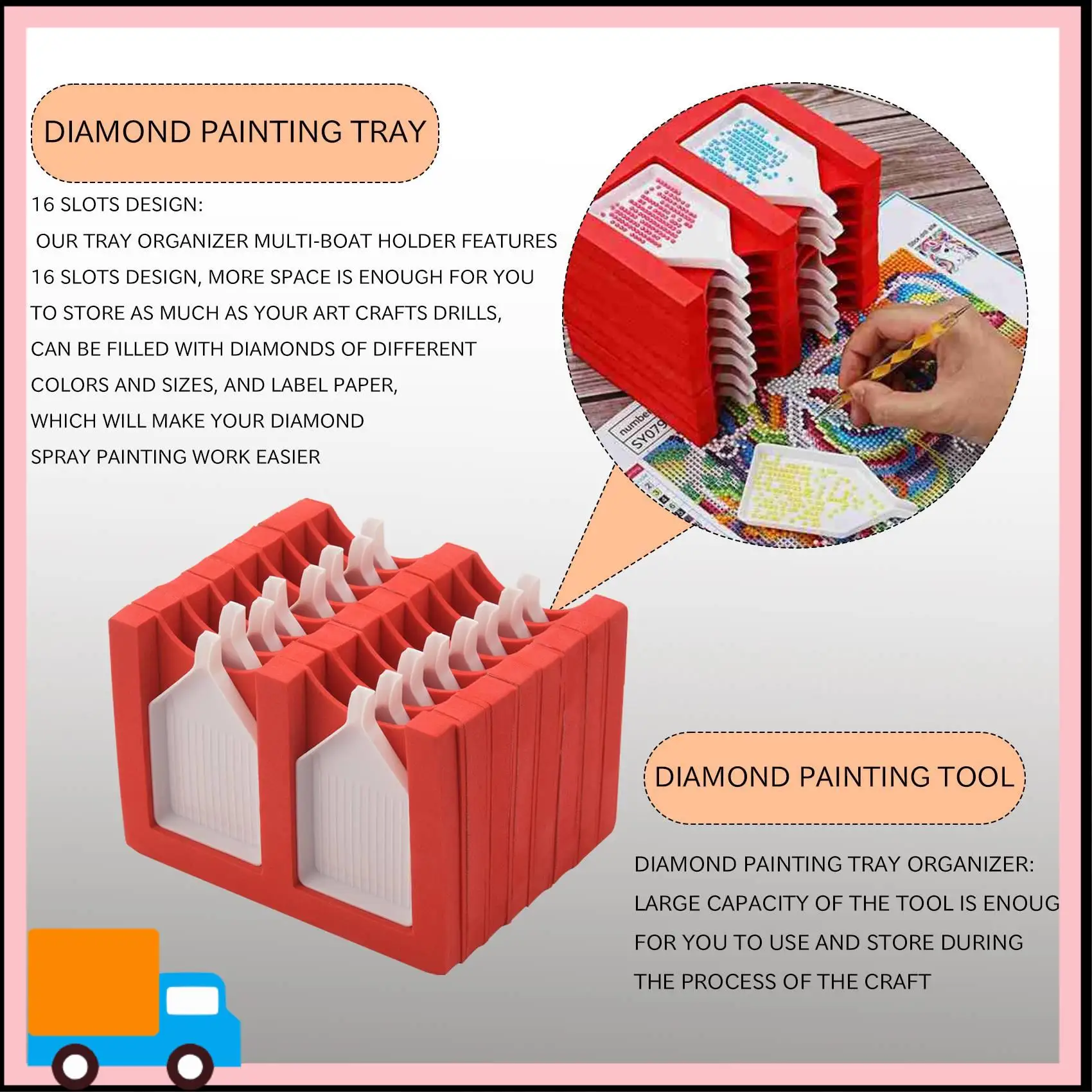 

Профессиональный 16-слоточный лоток для алмазной живописи, органайзер, аксессуары для алмазной живописи, лоток, наборы инструментов для алмазной живописи, органайзер
