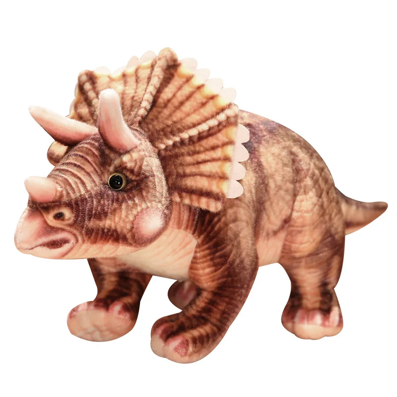 New Arrival Lifelike Dinosaurs Plush Toy Dinosaur Animal Simulation Triceratops Plushie Dolls Dino Toys Gift For Children Boy