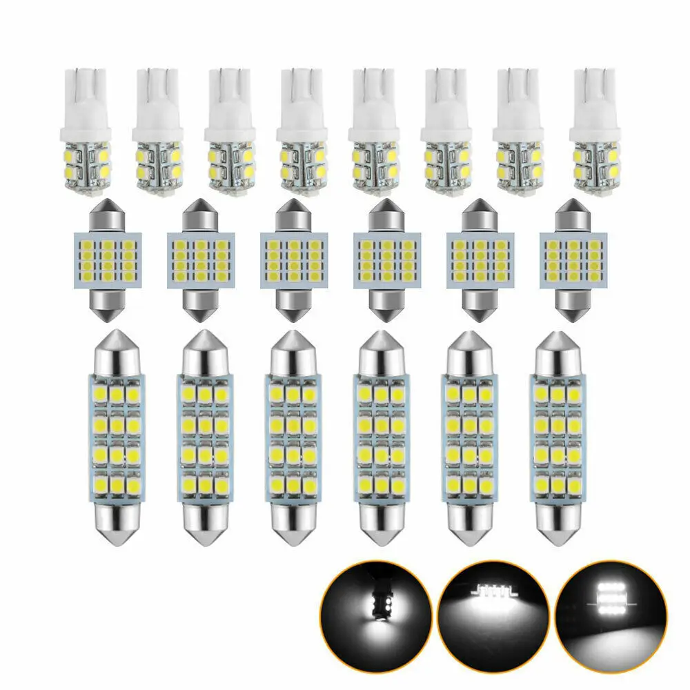 

20 Pieces Interior LED Lights Bulb Kit DC12V 3W 150LM 6500K High Brightness LED Bulbs T10 31MM 42MM Interior Replacement