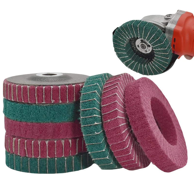 

4 шт., полировальный круг с нейлоновым волокном, шлифовальный диск, сетчатая шлифовальная подушечка для угловой шлифовальной машины для полировки металла