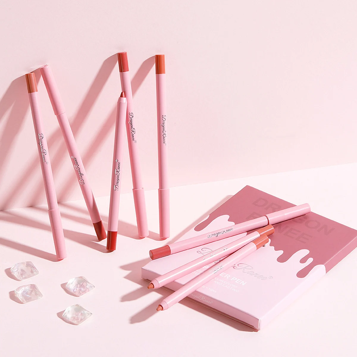 مجموعة تحديد الشفاه غير اللامعة مكونة من 12 قطعة من دراجون راني مقاومة للماء والعرق ومقاومة للحرارة وتدوم طويلاً