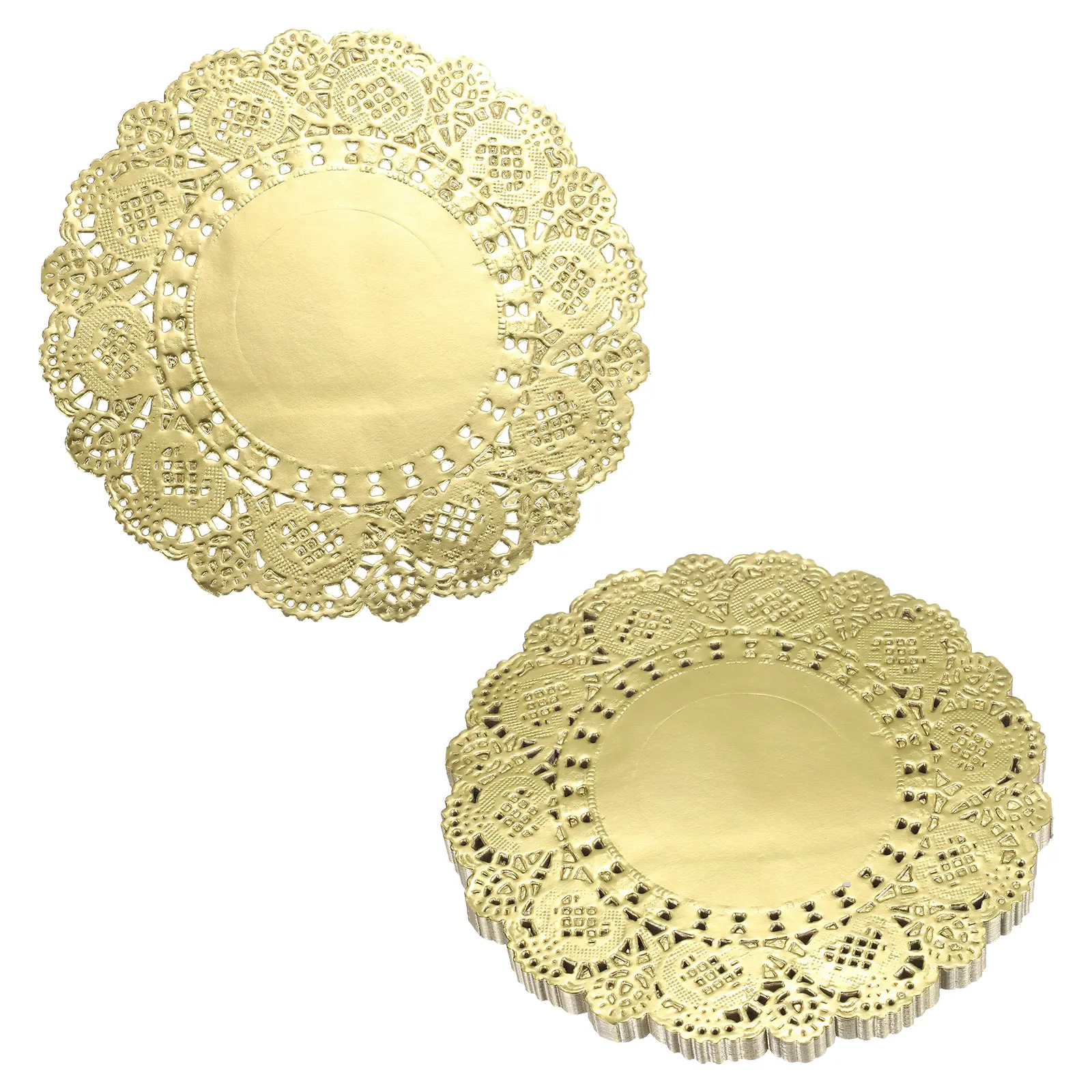 50/100/200pcs Lace Paper Doilies Round Disposable Decorative Paper Placemats Hollow Flower Absorbing Papers for Cakes Desserts