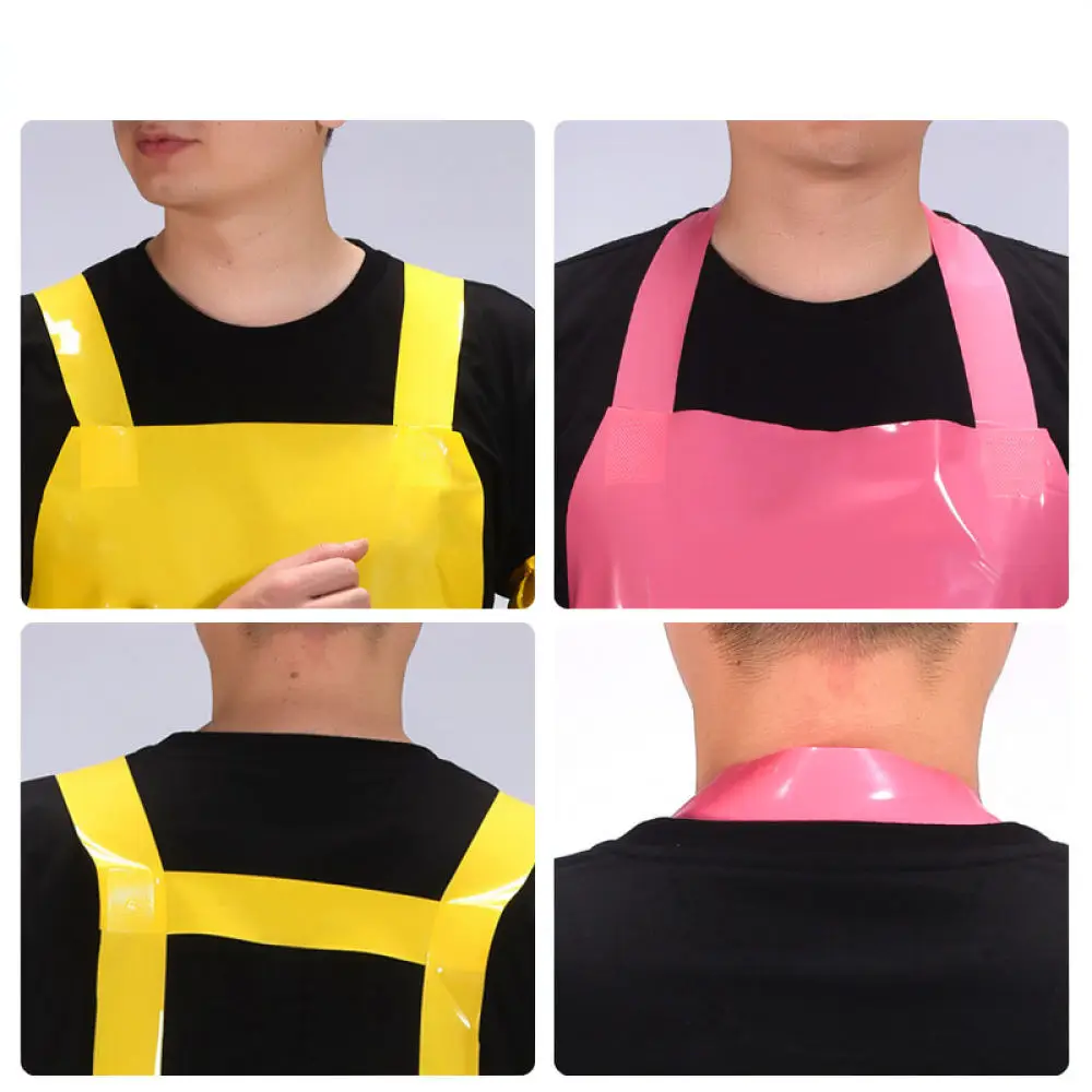 Waterproof Oilproof Kitchen Apron With Sleeves Durable Pvc Protective Clothing For Food Processing Restaurant Dishwashing