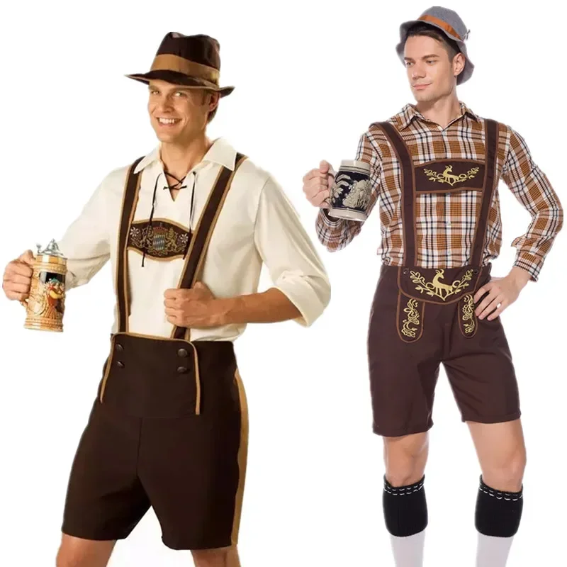 Oktoberfest kostuum man Beierse Oktoberfest Duits Festival bier cosplay volwassen mannelijke Halloween Party kostuums set