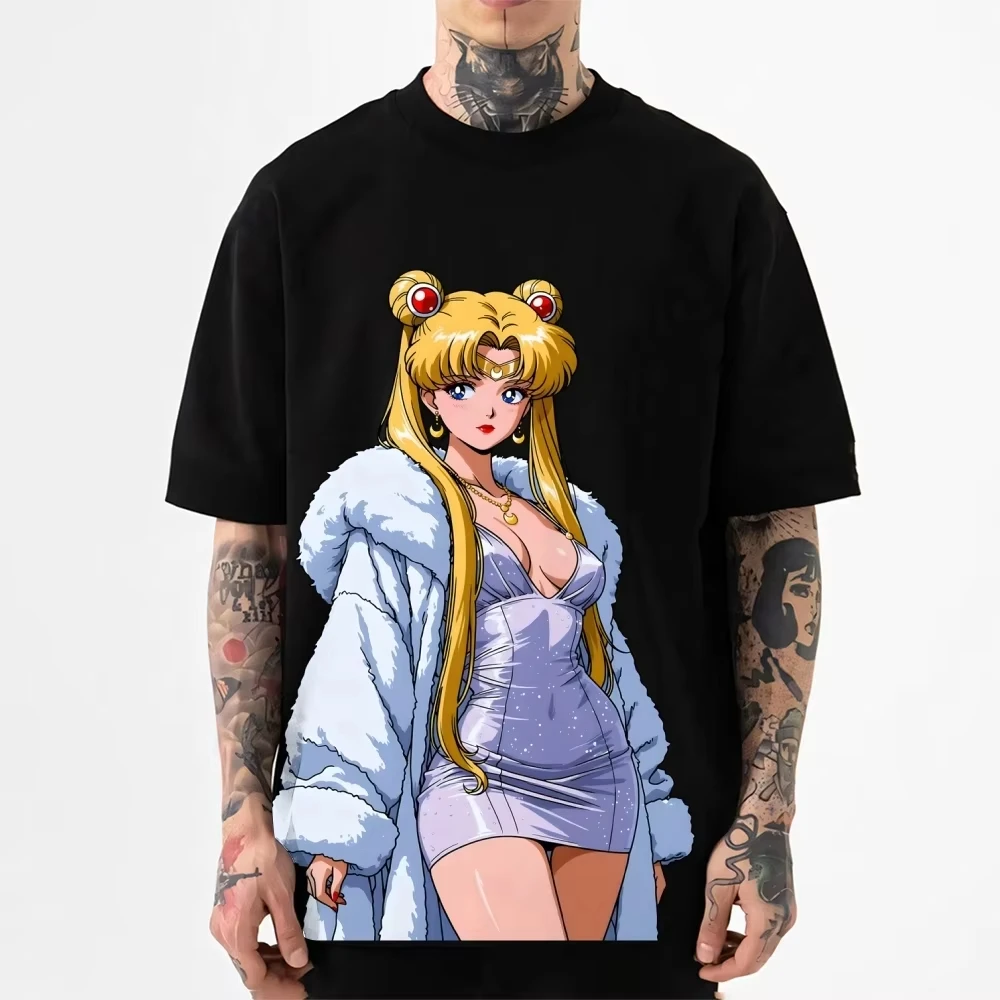 Sailor Moon Japanese Style Classic Tee High-quality Streetwear Men's Clothing and Women's 2026 Summer New T Shirt