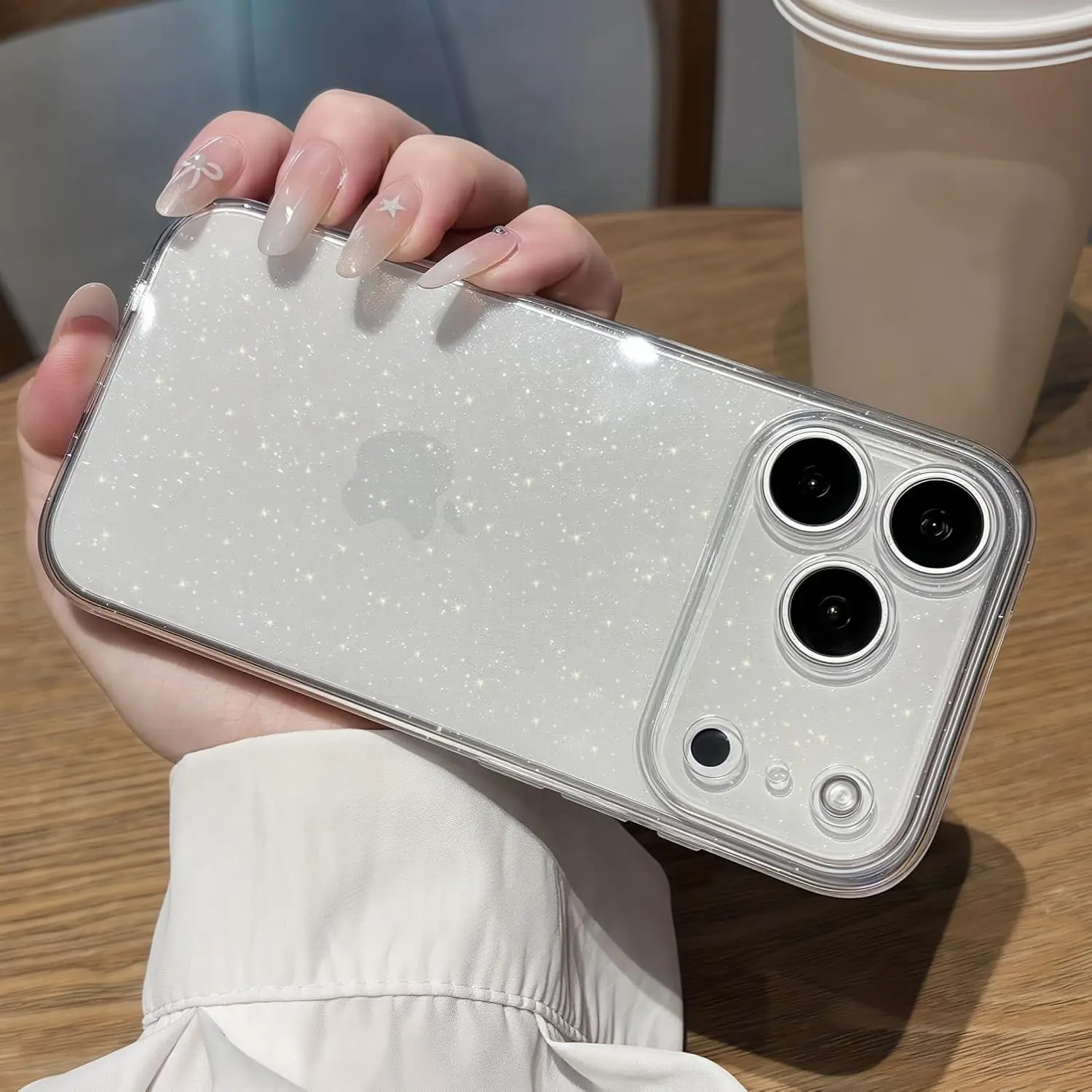 Weiche TPU süße klare Glitzerhülle für iPhone 17 Air 16E 16 Pro Max 15 Plus 14 13 12 11 Frauen Mädchen 17air Handyhülle Zubehör