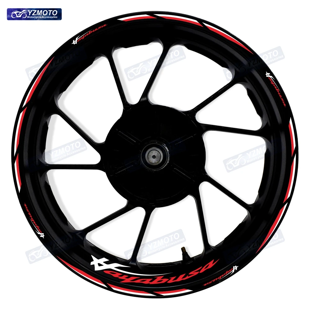 For HAYABUSA GSX 1300 Motorcycle Racing 17 Inch Front Rear Wheel Hub Waterproof Sticker Reflective Rim Decal Decorative Stickers