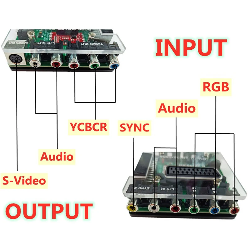 Upgrade Maxgeek Video Converter RGBS/SCART to YUV YCBCR/S-Video for Dreamcast SEGA SFC PS2 MD SS Retro Game Console