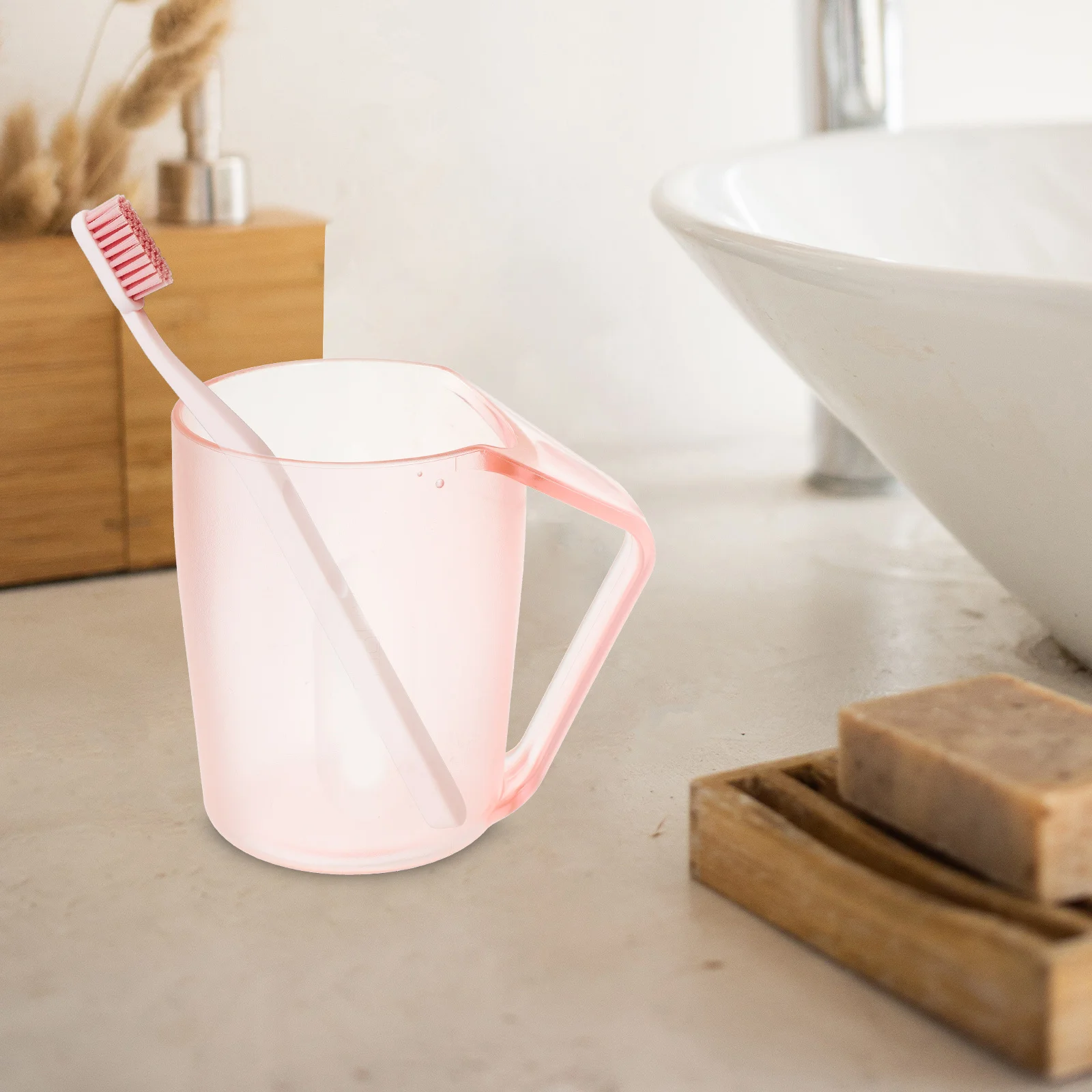 

Tooth-Brushing Cup 480ml Travel Toothpaste Holder Portable Storage Mug for Comb and Brush Pink Tooth-Brushing Cup