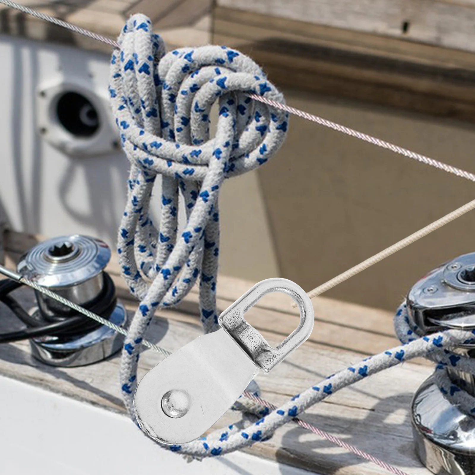 4Pcs Stainless Steel Heavy Duty Pulley Single Double Wheel Block for Lifting Wire Rope Marine Pulley Wire Rope Usage