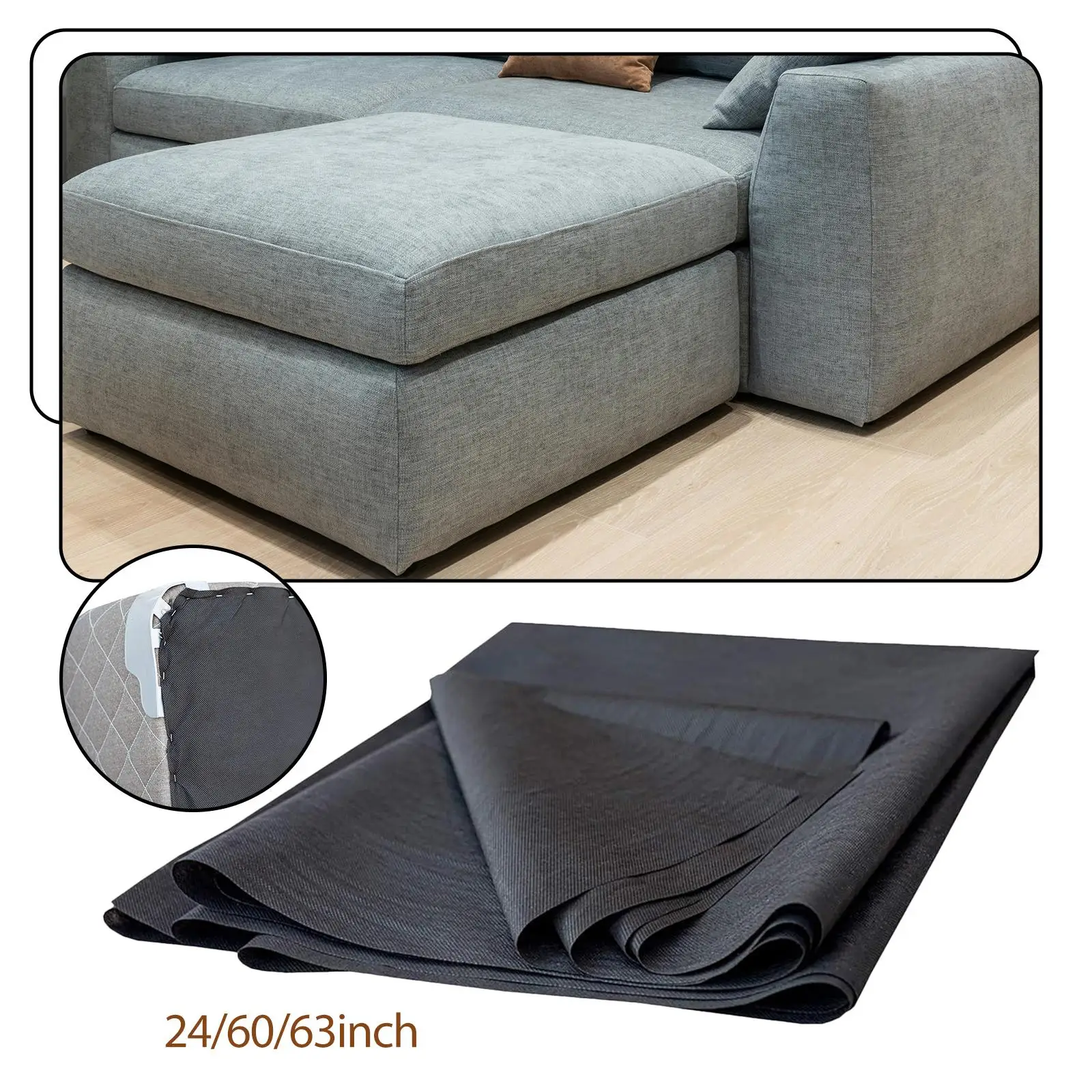 

Black Breathable Fabric Sofa Cover Dustproof Furniture Protector for Bed Frame