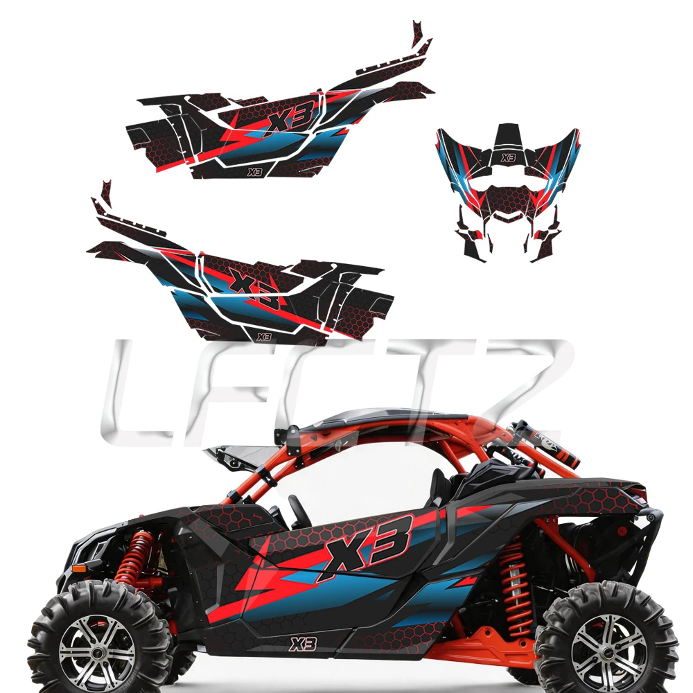 Fit for Can-Am Can Am Maverick X3 2017 2018 2019-UP 2 Door UTV Graphics Decoration Kits Body Fairing Protector Stickers Custom