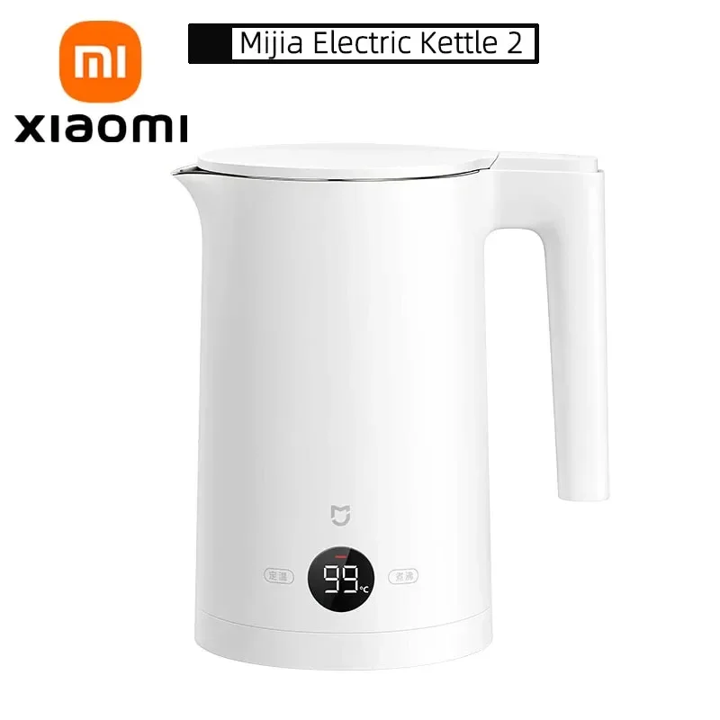 Xiaomi Mijia Electric Kettle 2 1.7L 1800W Fast Burning 304 Stainless Steel Double Layer Anti-scalding STR Hot Water Kettle