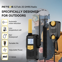 Retevis EZTalk 2S Walkie Talkies GMRS Portable Mic Radio IP67 Waterproof Powerful Type-C NOAA Two Way Radio for Skiing Hiking