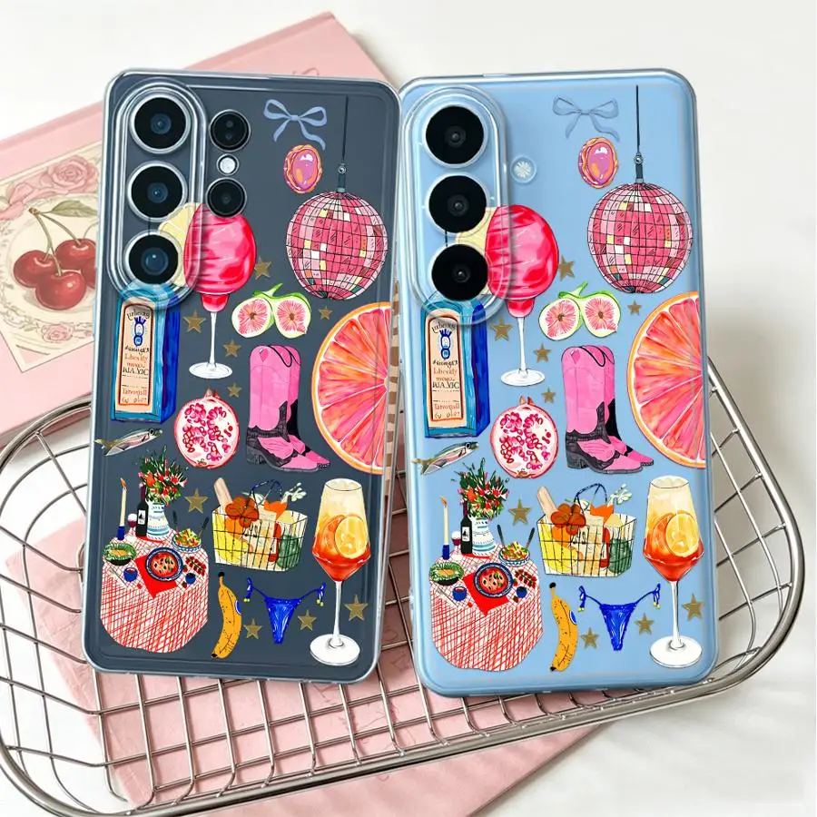 Case for Samsung Galaxy S26 Ultra S23 Ultra Note 20 Ultra 10 S23Ultra S20 Plus S21 S25 Edge S24 S22 FE Phone Cover Summer