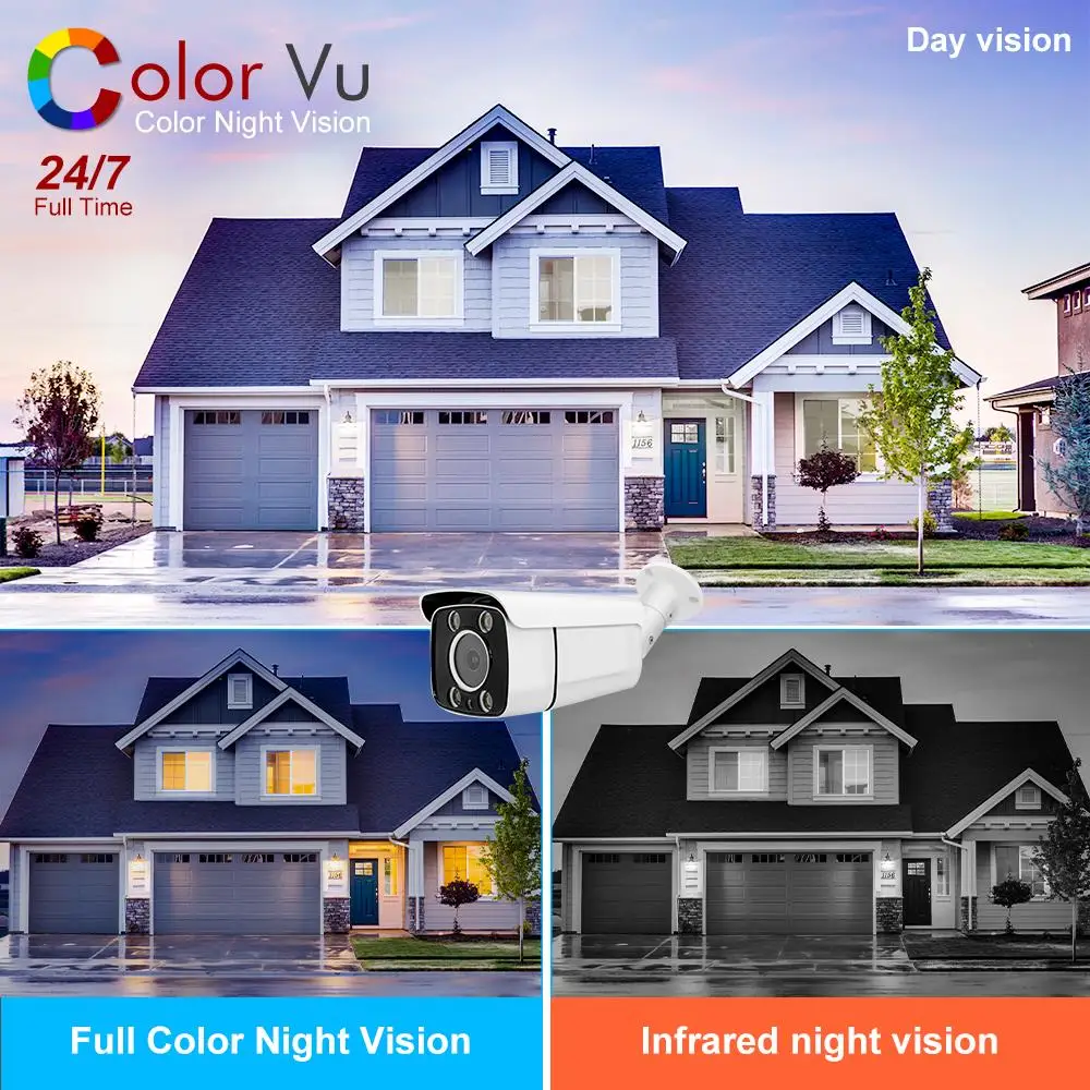 كاميرا Hikvision متوافقة مع ميكروفون مدمج بدقة 8 ميجابكسل POE ColorVu IP كاميرا مراقبة فيديو IP التوصيل والتشغيل مع بروتوكول HIK NVR Onvif