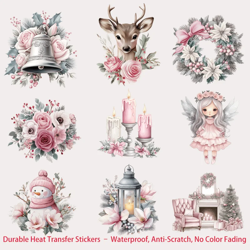Soft Watercolor Deer & Angel Heat Transfer Decals, Waterproof Anti-Scratch, Ideal for Short Sleeve & DIY Crafts