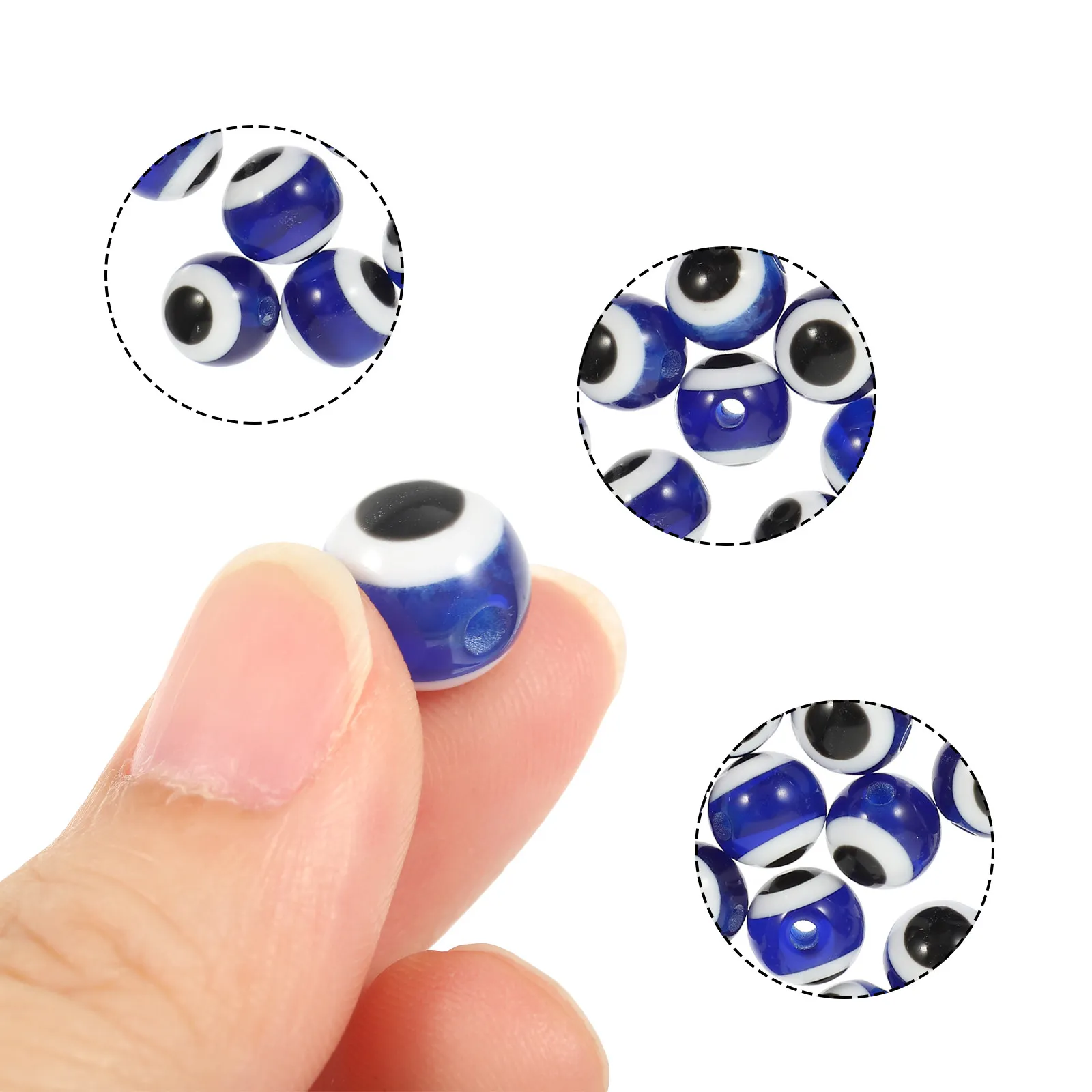 

100Pcs Creative Plastic Evil Eye Beads Jewelry DIY Beads for Necklace Bracelet Keychain Home Decoration Handmade Craft