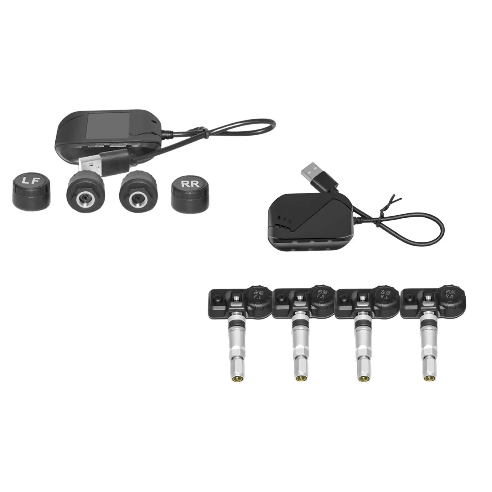 USB TPMS Tire Pressure Monitor System with 4 Tire Pressure Sensor for Android