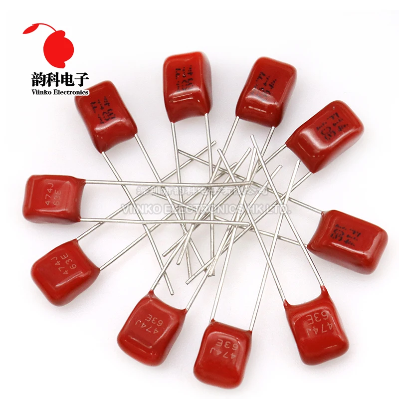 10pcs Metallized Polypropylene Film Capacitor 63V 105 474 5MM 1UF 0.47UF 105J 474J 470NF CBB Capacitors