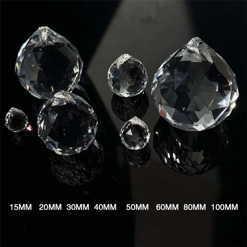 5PCS Crystal Lighting Ball Home Decoration Diamond Ball Machine Grinding Transparent Sectional Crystal Ball