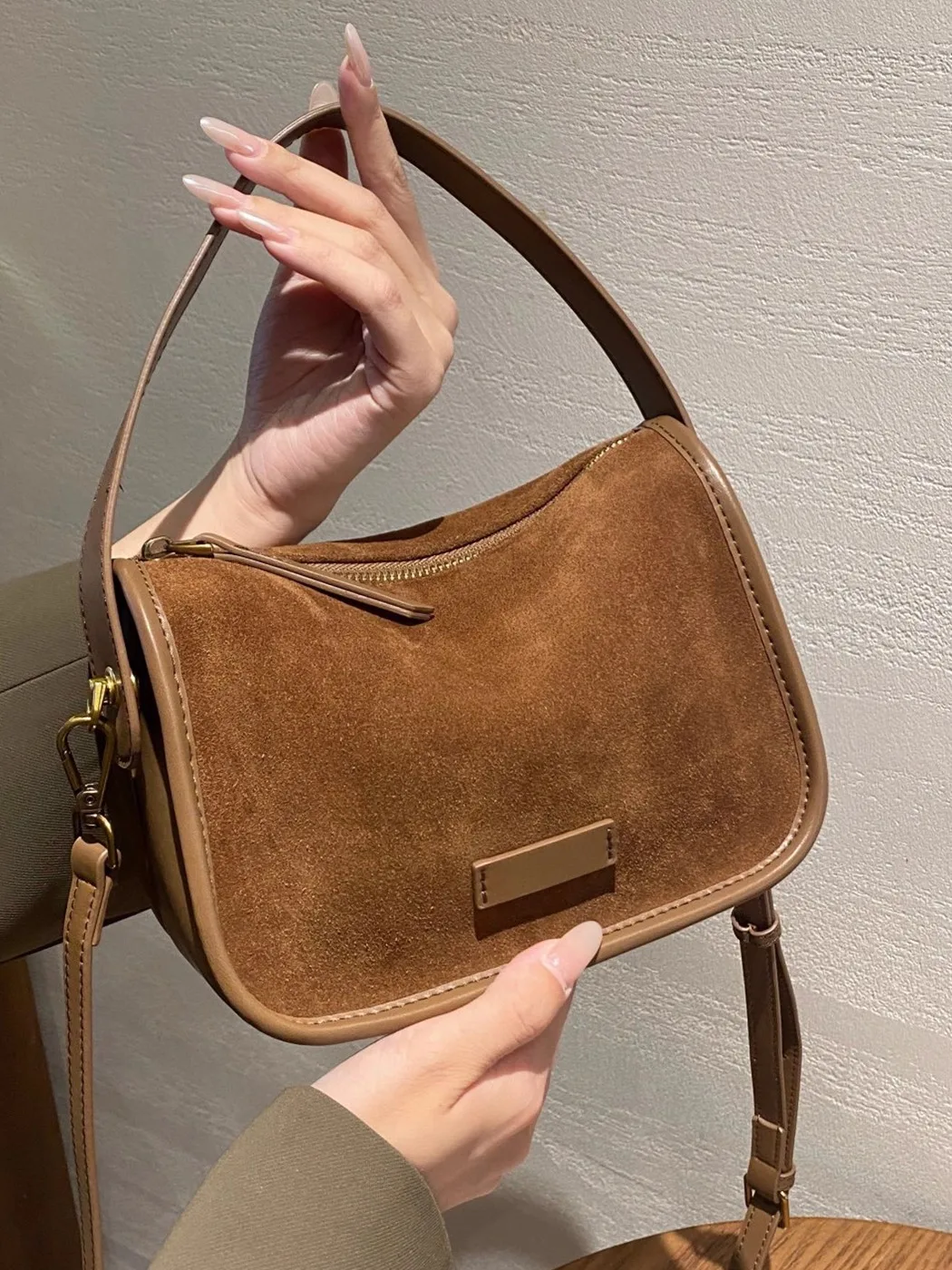 

Genuine Leather Small Square Bag Women's 2025 New Retro Frosted Cowhide Single oulder Slant Cross Bag Nubu Leather Handbag