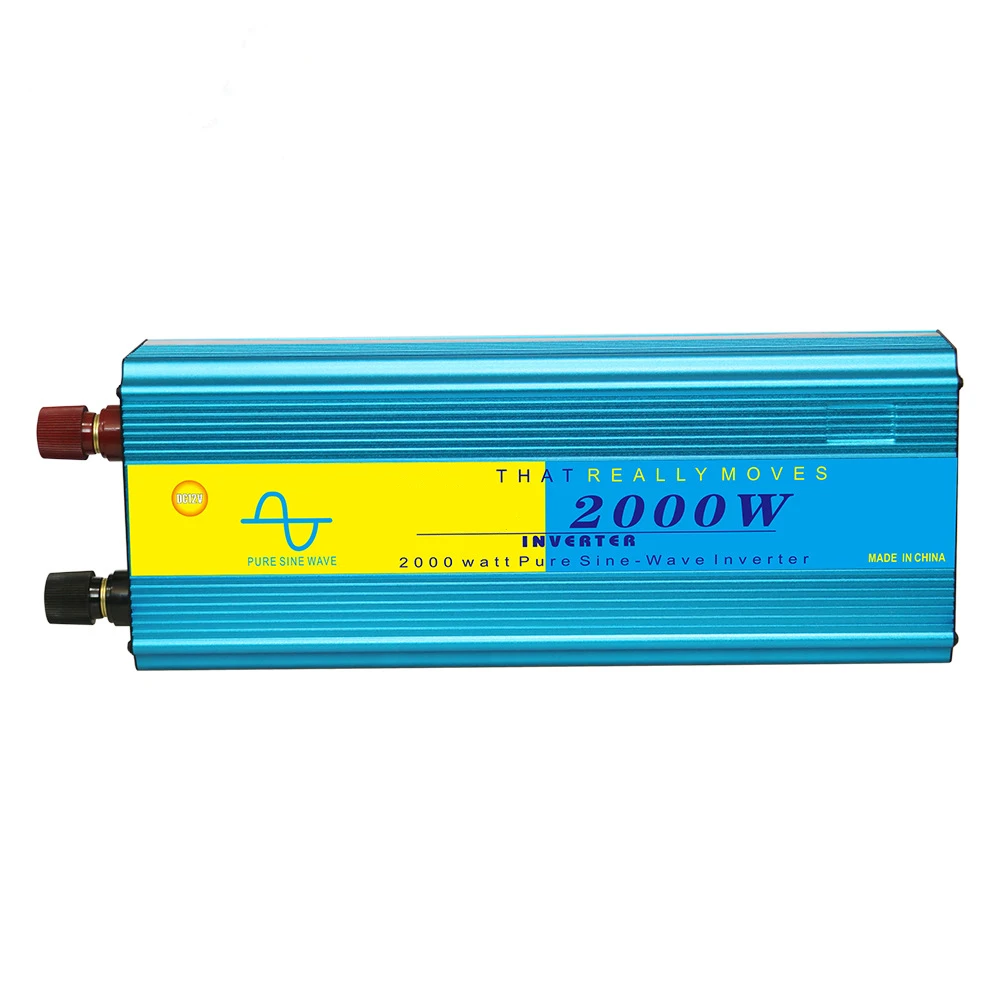 Inverter 2000W Pure Sine Wave Inverter Voltage Transformer Converter 12V/24V DC to 110V/220V 50/60Hz Solar Inverter