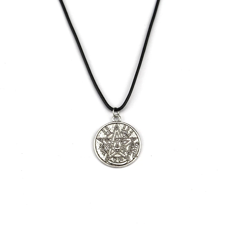 Witchcraft Pentagram Tetragrammaton Pendant Necklace for Women Men Jewish Protection Tetragramaton Jewelry