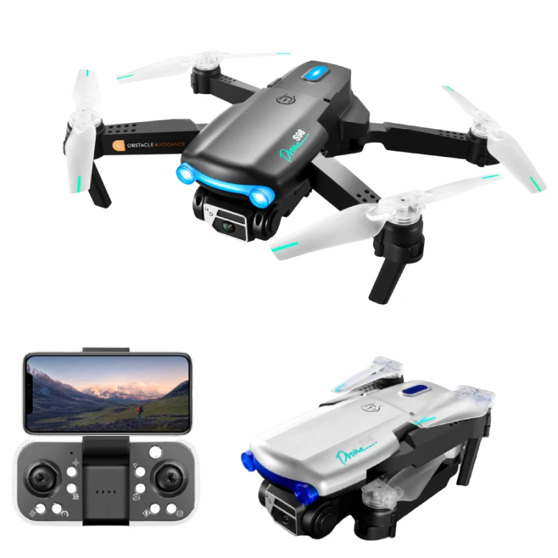 S98 WIFI FPV Drone 4K HD Dual Camera 360° Obstacle Avoidance Optical Flow Positioning RC Drone Quadcopter with LED Controllable