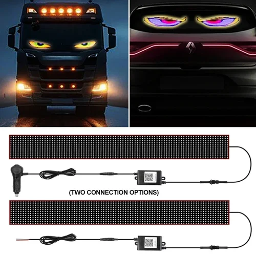 Imagen 2 del producto Aplicación remota Control camión coche Devil Eye LED Panel de luz de píxeles luces decorativas multifuncionales para tablero parabrisas 12V 24V