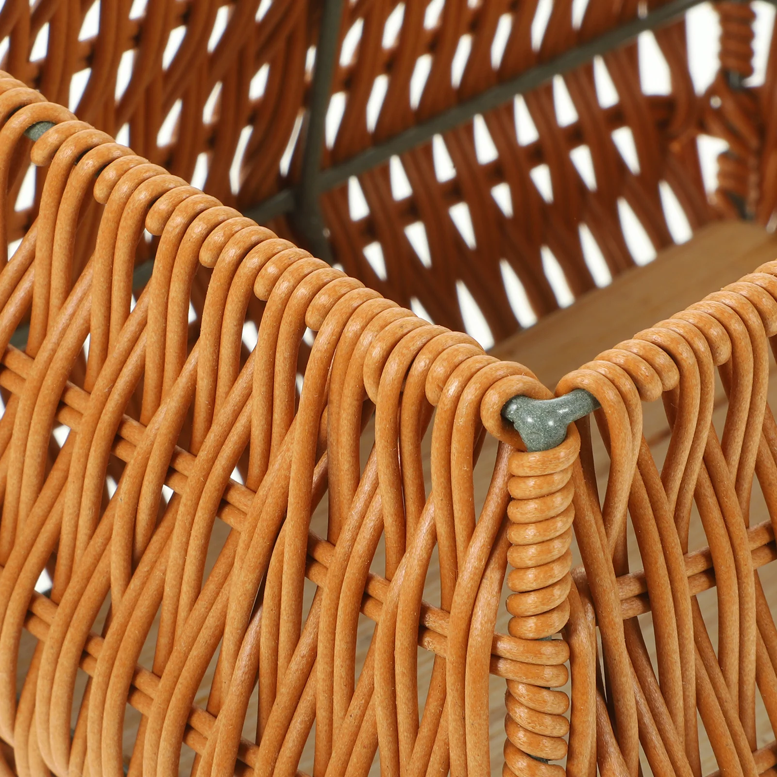 سلة ترتيب الزهور المنسوجة المحمولة لديكور الزفاف ديكور المنزل سلة التخزين متعددة الأغراض زهرة الزخرفية #4