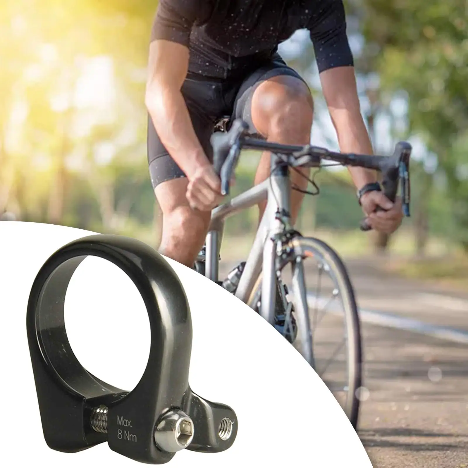 Adaptador de montaje para estante trasero de bicicleta, Conector de poste de asiento de bicicleta de 30,8/30,9mm, aleación de aluminio negro para