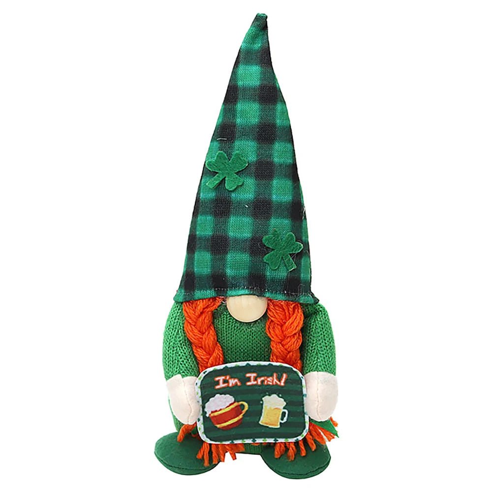 St. Patrick's Day Gnome Decoration, Irish Leprechaun Swedish Nisse Tomte Scandinavian Ornaments for Home Desktop,