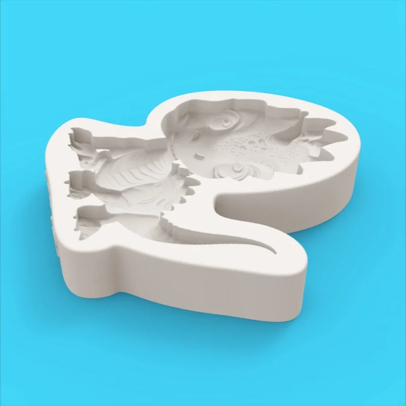 【Cute Little Dinosaur Silicone Baking Mold】Q-Version Spiky Dinosaur Shape Chocolate Candy Fondant Decoration Mold view 5