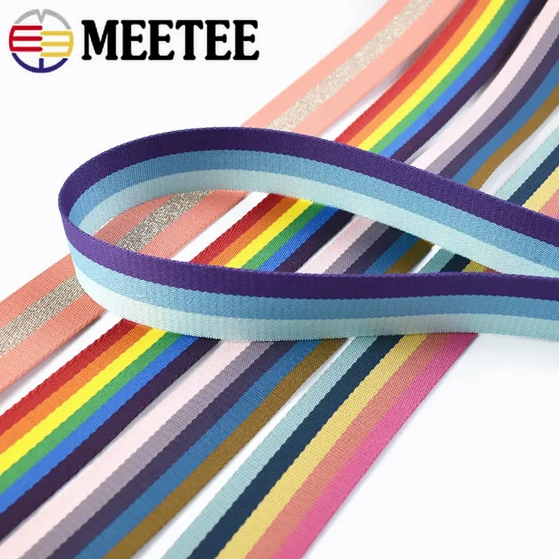 

4Meters 38mm Polyester Color Weave Webbing HandBags Strap Ribbon Tape DIY Backpack Garment Lace Bias Banding Sewing Accessories