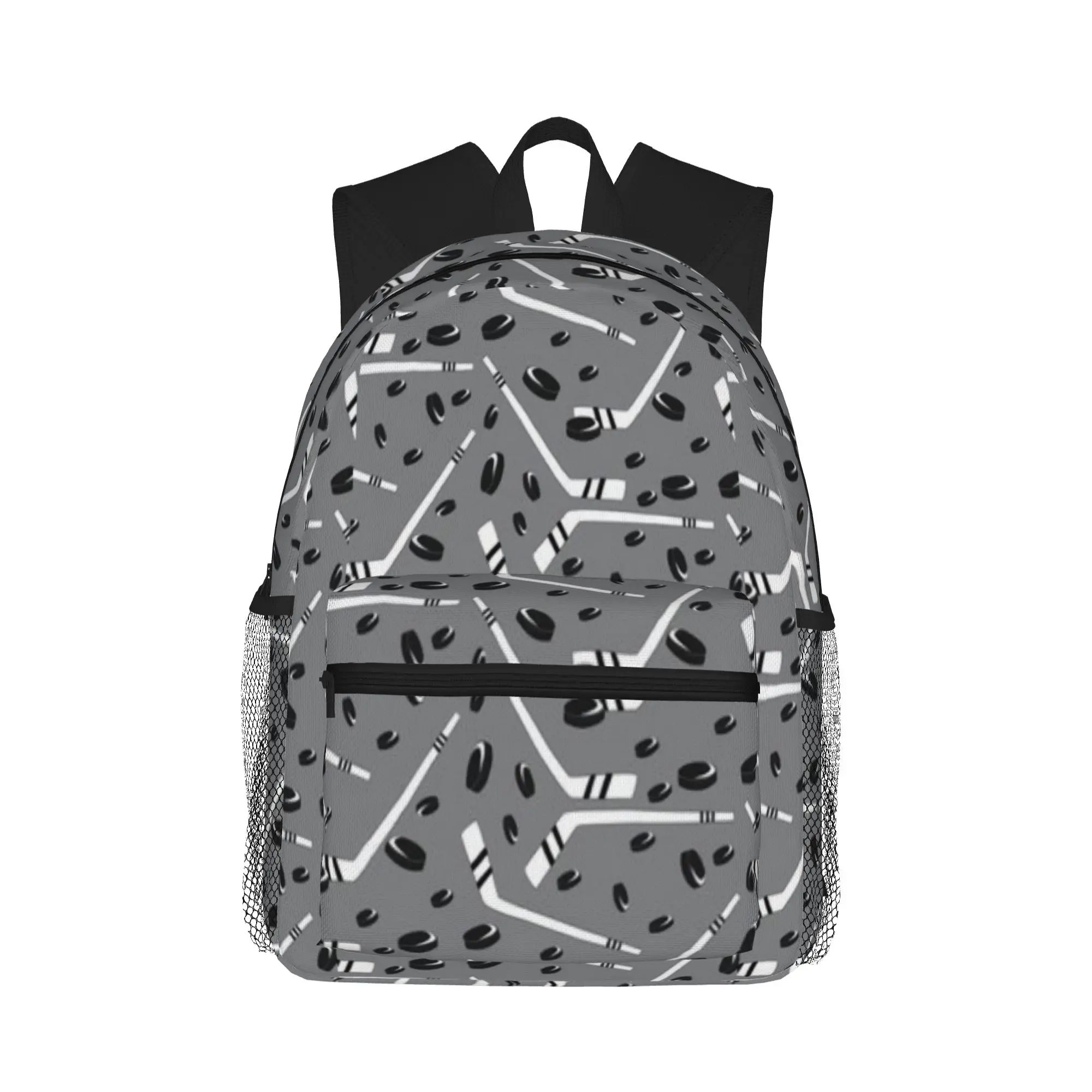 

Retro Ice Hockey On Grey Casual Backpack for Students and Adults Men's backpack