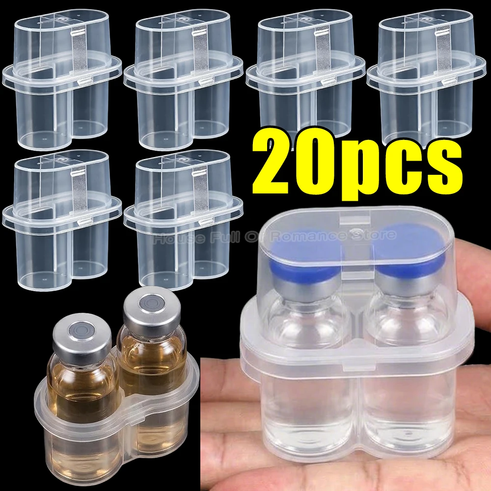 Image of Peptid-Aufbewahrungsbox 2-Fach Penicillin-Flaschenhalter für Kühlschrank-Organizer Tragbarer 3ml Glasfläschchen-Mikroröhrchen-Sicherheitshalter Boxen