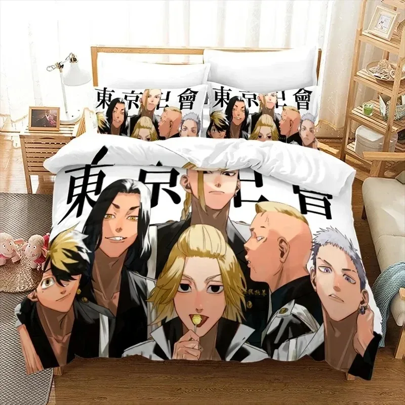 

3D Print Tokyo Revengers Anime Bedding Set Double Twin King Duvet Cover Comforter Pillowcase Boys Girls Adults Bedroom